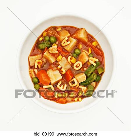 Stock Photo - Bowl of alphabet soup. Fotosearch