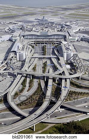 Stock Image - Aerial view of San Francisco airport. Fotosearch