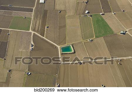 Stock Photo - Aerial view of Spanish farmland. Fotosearch