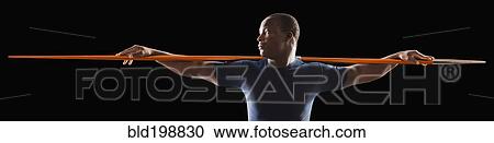 African American man holding track and field javelin View Large Photo Image Stock Image - African American man holding track and field javelin. Fotosearch