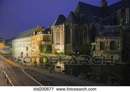 Stock Photo - Cathedral on canal. Fotosearch