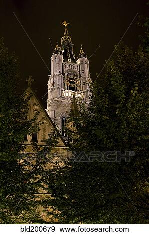 Stock Photo - Clock tower on cathedral. Fotosearch
