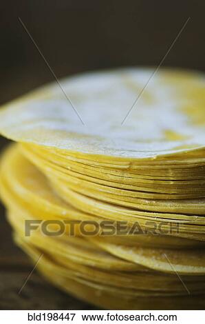 Close up of dumpling wrappers in a stack View Large Photo Image Stock Photo - Close up of dumpling wrappers in a stack. Fotosearch