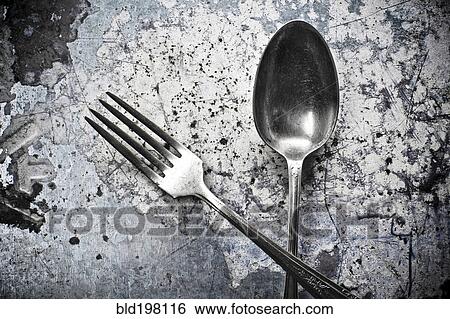 Close up of silver fork and spoon View Large Photo Image Stock Photograph - Close up of silver fork and spoon. Fotosearch