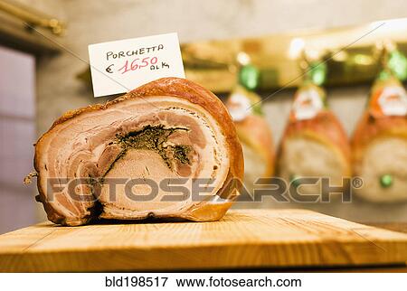 Stock Photo - Close up of stuffed Italian porchetta. Fotosearch