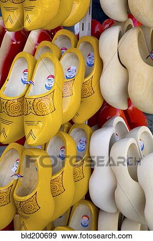 Close up of traditional Dutch wooden shoes View Large Photo Image Stock Photo - Close up of traditional Dutch wooden shoes. Fotosearch
