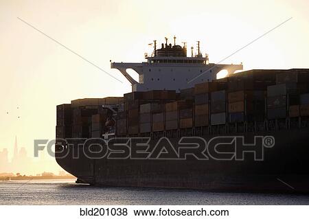 Stock Photo - Containers on container ship. Fotosearch