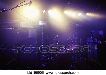 Drum kit on spotlighted stage View Large Photo Image Stock Photography - Drum kit on spotlighted stage. Fotosearch