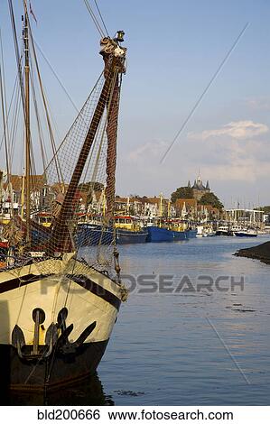 Stock Photograph - Fishing boat in harbor. Fotosearch