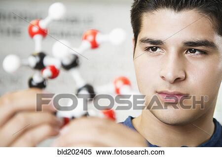 Hispanic student looking at chemistry model View Large Photo Image Stock Photography - Hispanic student looking at chemistry model. Fotosearch