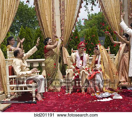 Indian bride and groom at wedding View Large Photo Image Stock Image - Indian bride and groom at wedding. Fotosearch