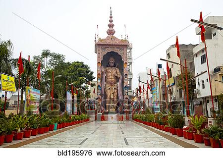 Large Indian statue of Hanuman in urban temple View Large Photo Image Stock Photograph - Large Indian statue of Hanuman in urban temple. Fotosearch