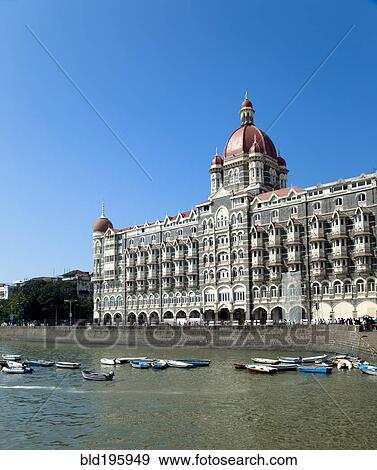 Stock Photo - Ornate Indian building on riverbank. Fotosearch