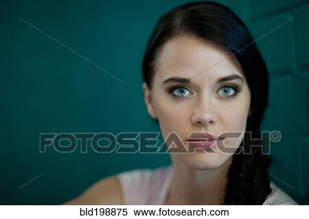 Stock Photography - Portrait of serious woman. Fotosearch
