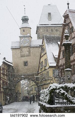 Quaint, snow covered village View Large Photo Image Stock Image - Quaint, snow covered village. Fotosearch
