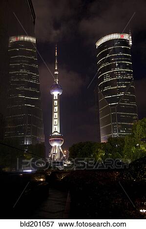 Stock Photo - Shanghai cityscape at night. Fotosearch