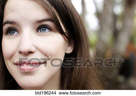 Picture - Smiling Caucasian woman. Fotosearch