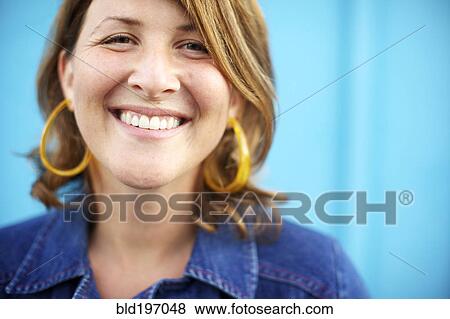 Stock Photo - Smiling Caucasian woman. Fotosearch
