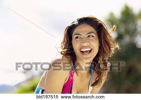 Stock Photography - Smiling Hispanic woman. Fotosearch