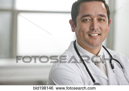Stock Photograph - Smiling mixed race doctor. Fotosearch