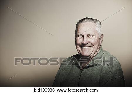 Stock Image - Smiling senior Caucasian man. Fotosearch