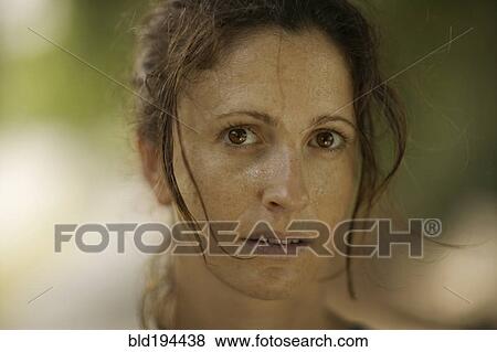 Sweating woman View Large Photo Image Stock Photo - Sweating woman. Fotosearch