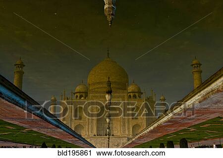 Taj Mahal reflection in pond View Large Photo Image Stock Image - Taj Mahal reflection in pond. Fotosearch