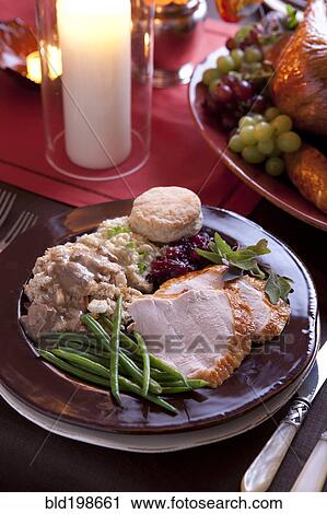 Thanksgiving dinner on plate View Large Photo Image Stock Image - Thanksgiving dinner on plate. Fotosearch