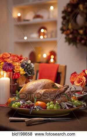 Thanksgiving roast turkey on platter View Large Photo Image Stock Photo - Thanksgiving roast turkey on platter. Fotosearch