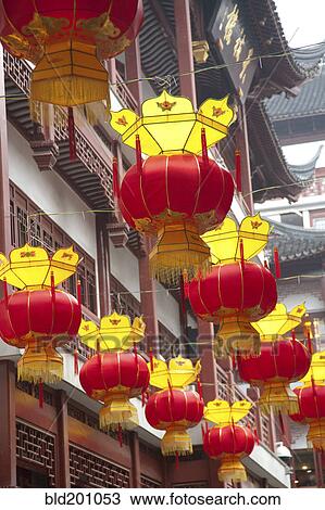Stock Image - Traditional decorations in Shanghai. Fotosearch