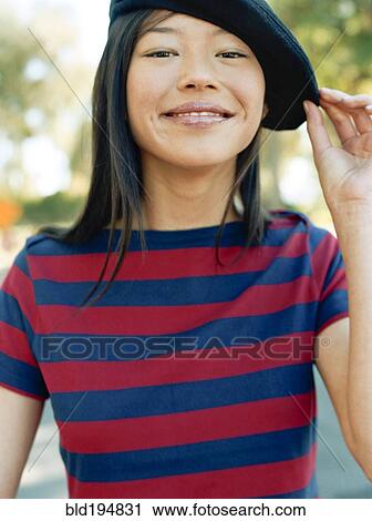 Woman wearing beret View Large Photo Image Stock Image - Woman wearing beret. Fotosearch