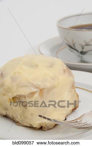 Stock Photo - Close up of cinnamon role. Fotosearch