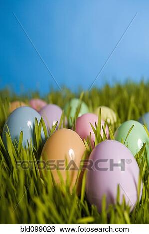 Group of colored Easter eggs in grass View Large Photo Image Stock Photograph - Group of colored Easter eggs in grass. Fotosearch