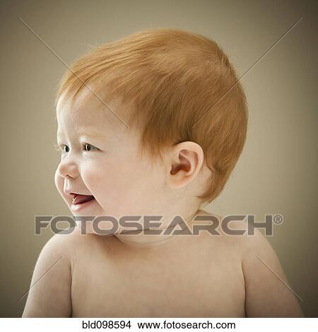 Picture - Smiling Caucasian baby girl. Fotosearch