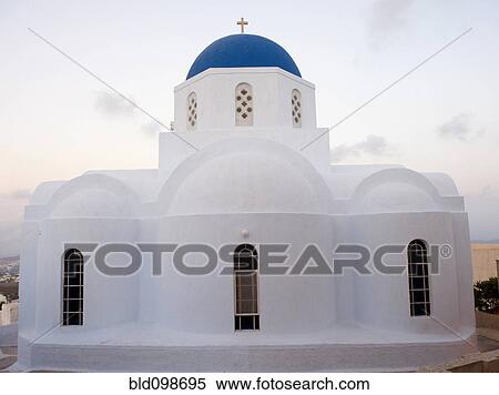 Stock Photography - White orthodox Greek church. Fotosearch