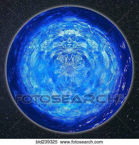 Stock Photography - Blue sphere in outer space. Fotosearch