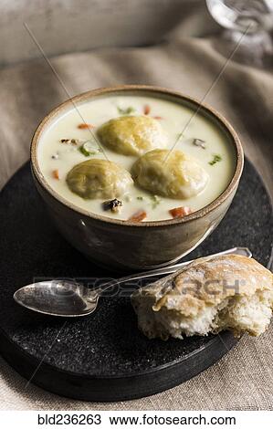 Stock Image - Bread and soup. Fotosearch