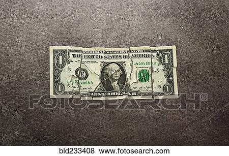 Broken dollar bill View Large Photo Image Stock Photo - Broken dollar bill. Fotosearch