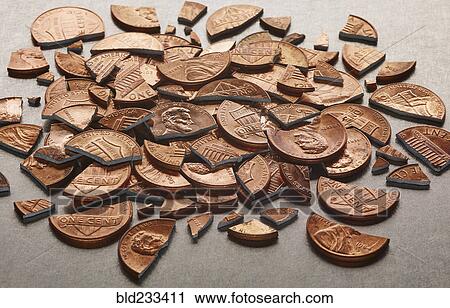 Broken pennies View Large Photo Image Stock Image - Broken pennies. Fotosearch