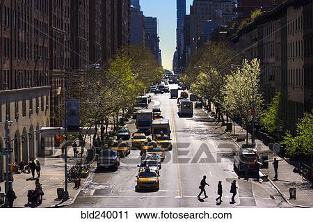 Busy city street View Large Photo Image Stock Image - Busy city street. Fotosearch