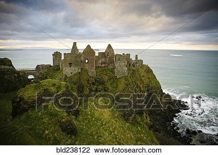 Castle ruins on cliff at ocean View Large Photo Image Stock Image - Castle ruins on cliff at ocean. Fotosearch