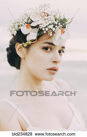Caucasian bride at beach View Large Photo Image Stock Photo - Caucasian bride at beach. Fotosearch