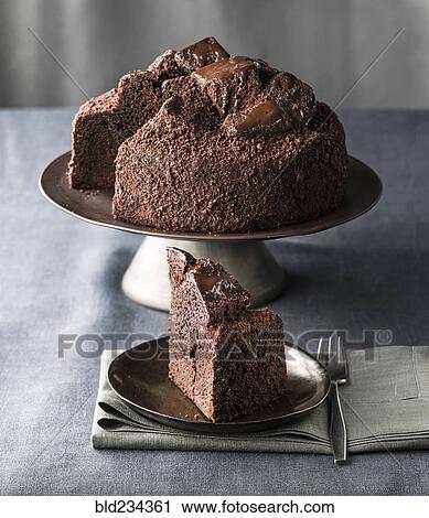 Stock Image - Chocolate mud cake. Fotosearch