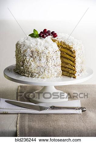 Coconut cake View Large Photo Image Picture - Coconut cake. Fotosearch