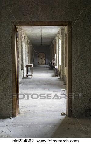 Stock Image - Doorway and corridor in empty building. Fotosearch