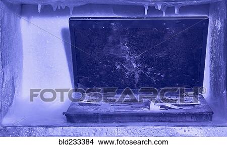 Frozen broken laptop computer View Large Photo Image Picture - Frozen broken laptop computer. Fotosearch