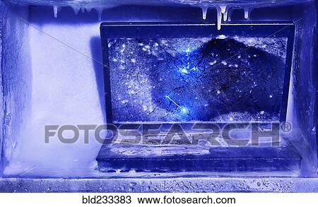Frozen broken laptop computer View Large Photo Image Stock Image - Frozen broken laptop computer. Fotosearch