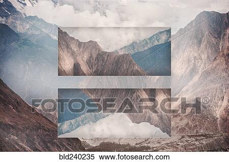 Stock Photography - "Glitch effect of mountains and clouds, Hunza, Northern Areas, Pakistan". Fotosearch