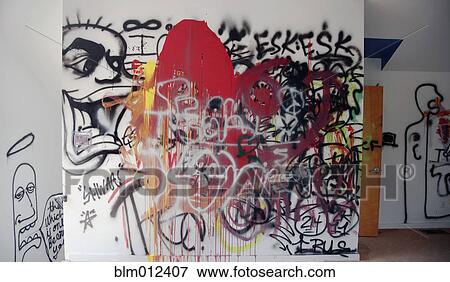 Stock Photo - Graffiti covering walls. Fotosearch