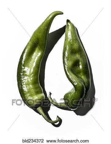 Stock Image - Green Anaheim peppers. Fotosearch